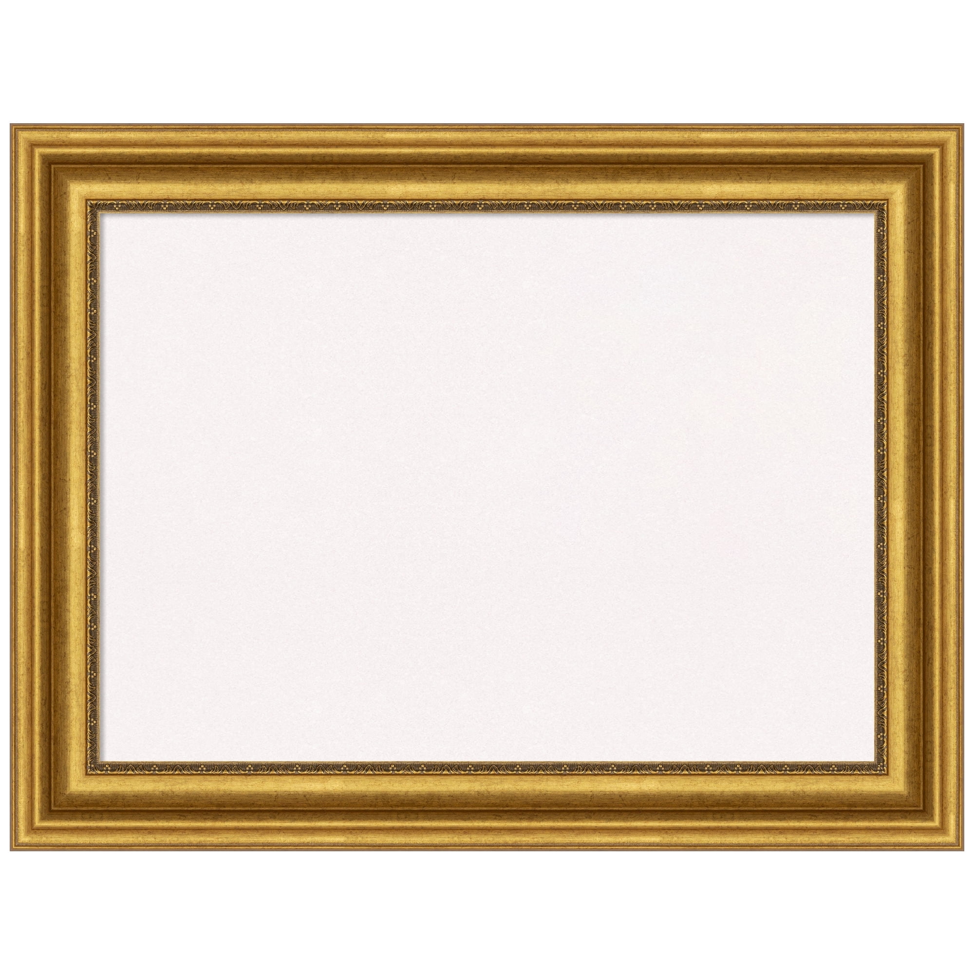 Amanti Art White Cork Board Framed Parlor Gold Bulletin Board 34 in. x 26 in.