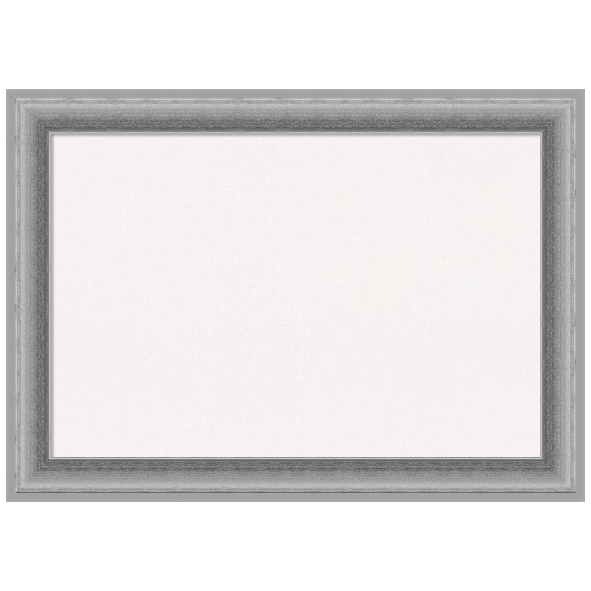 Amanti Art White Cork Board Framed Peak Polished Nickel Bulletin Board 42 in. x 30 in.