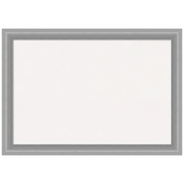 Amanti Art White Cork Board Framed Peak Polished Nickel Narrow Bulletin Board 41 in. x 29 in.