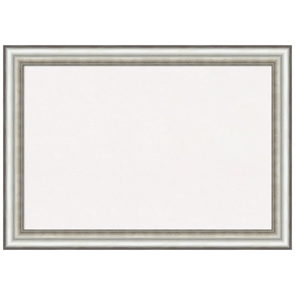 Amanti Art White Cork Board Framed Salon Silver Bulletin Board 41 in. x 29 in.