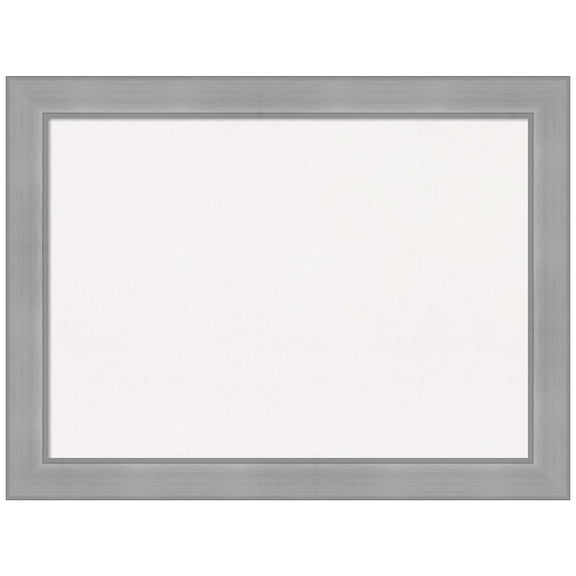 Amanti Art White Cork Board Framed Vista Brushed Nickel Bulletin Board 32 in. x 24 in.