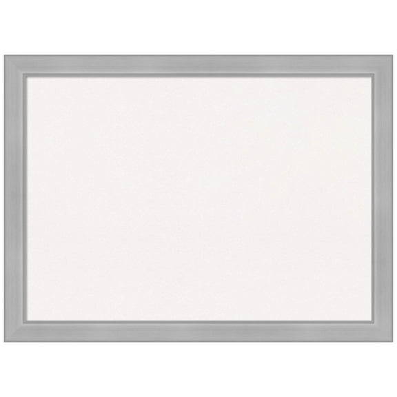 Amanti Art White Cork Board Framed Vista Brushed Nickel Narrow Bulletin Board 31 in. x 23 in.