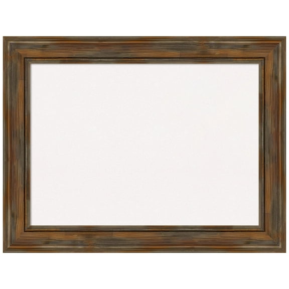 Amanti Art White Cork Board Wood Framed Alexandria Rustic Brown Bulletin Board 34 in. x 26 in.