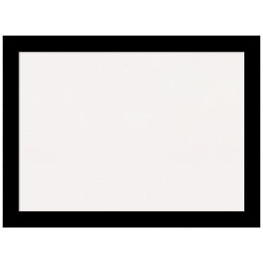Amanti Art White Cork Board Wood Framed Basic Black Narrow Bulletin Board 31 in. x 23 in.