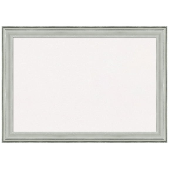 Amanti Art White Cork Board Wood Framed Bel Volto Silver Bulletin Board 27 in. x 19 in.