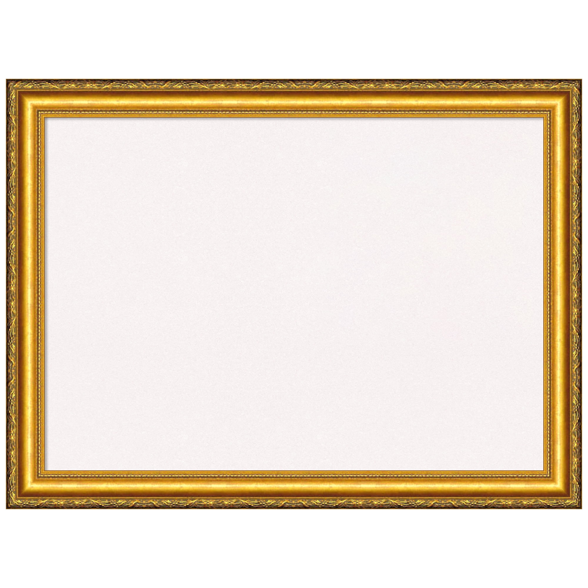 Amanti Art White Cork Board Wood Framed Colonial Embossed Gold Bulletin Board 32 in. x 24 in.