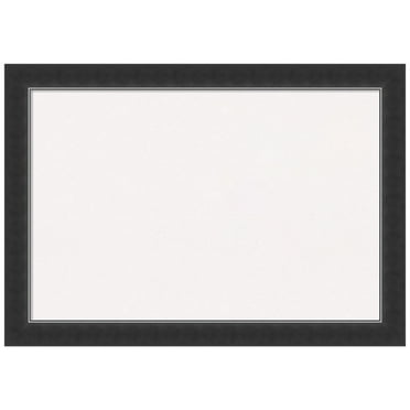 Amanti Art White Cork Board Wood Framed Corvino Black Narrow Bulletin Board 27 in. x 19 in.