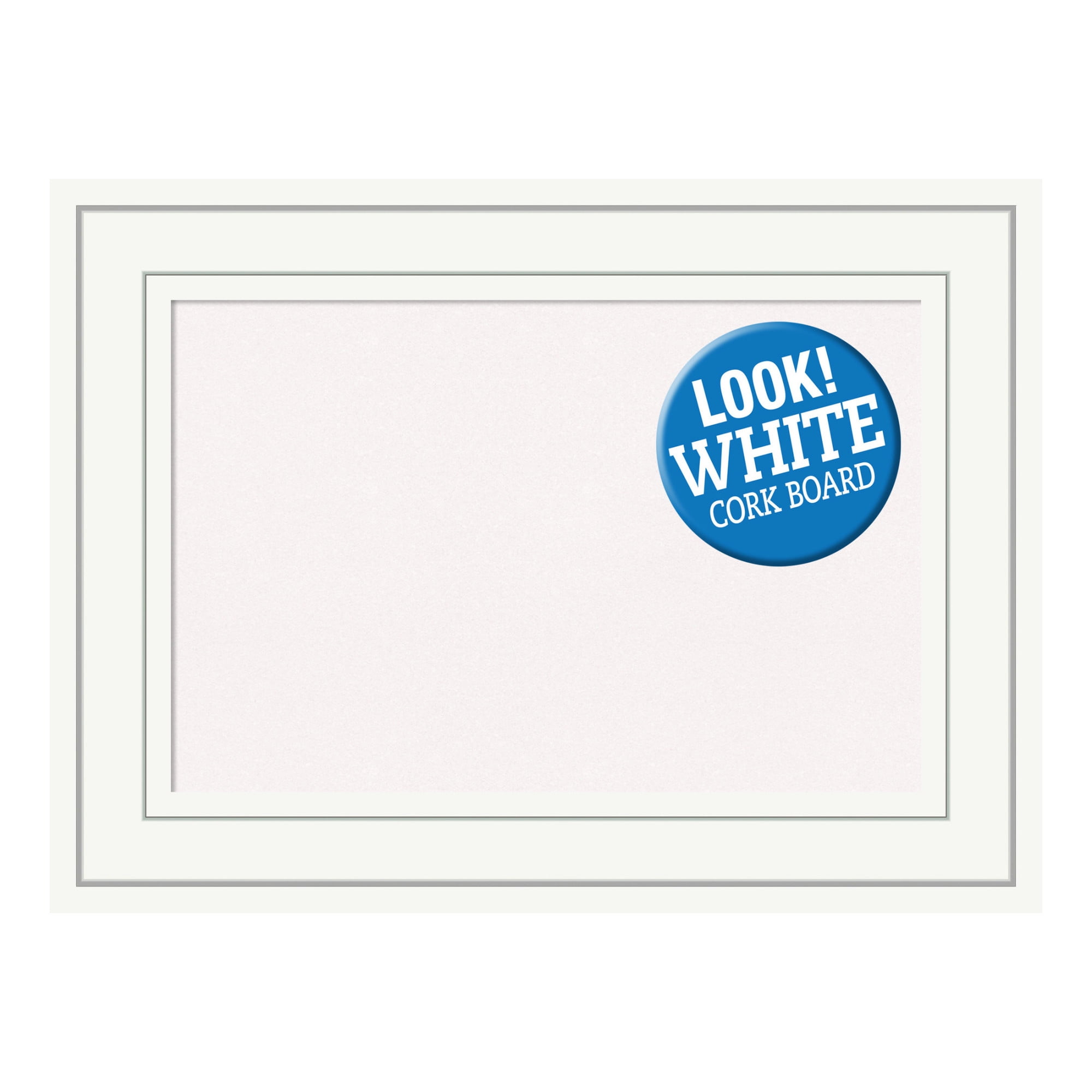 Amanti Art White Wood Framed Corkboard, 26" x 20"