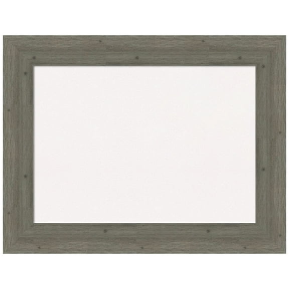 Amanti Art White Cork Board Wood Framed Fencepost Grey Bulletin Board 35 in. x 27 in.