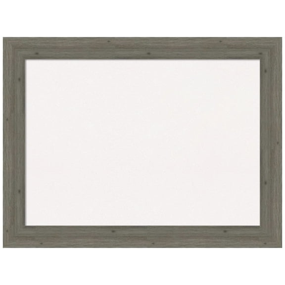 Amanti Art White Cork Board Wood Framed Fencepost Grey Narrow Bulletin Board 33 in. x 25 in.