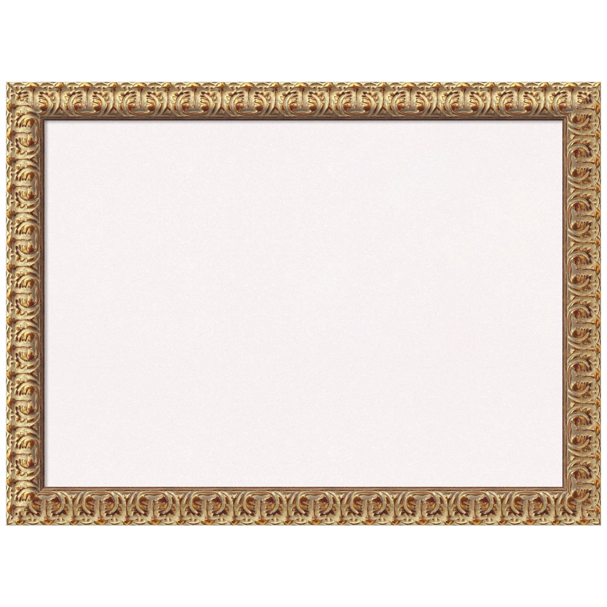 Amanti Art White Cork Board Wood Framed Florentine Gold Bulletin Board 31 in. x 23 in.