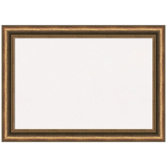 Amanti Art White Cork Board Wood Framed Manhattan Bronze Narrow Bulletin Board 28 in. x 20 in.