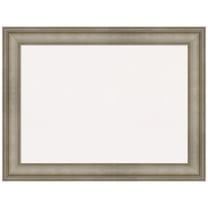 Amanti Art White Cork Board Wood Framed Mezzanine Antique Silver Narrow Bulletin Board 33 in. x 25 in.