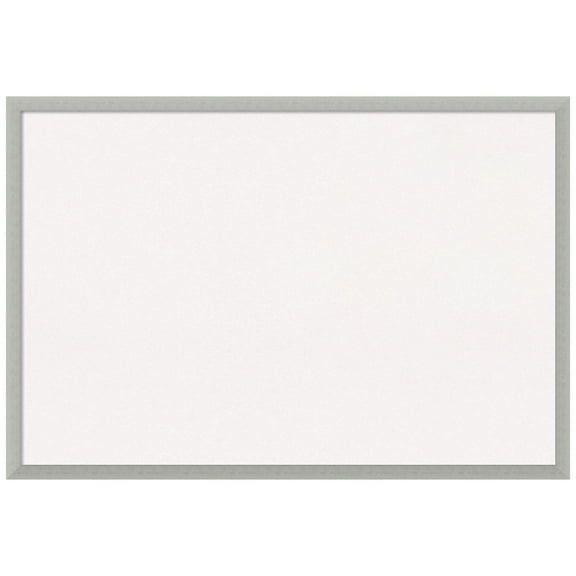 Amanti Art White Cork Board Wood Framed Silver Leaf Bulletin Board 38 in. x 26 in.
