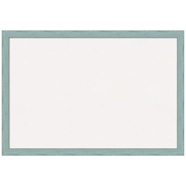 Amanti Art White Cork Board Wood Framed Sky Blue Rustic Bulletin Board 38 in. x 26 in.