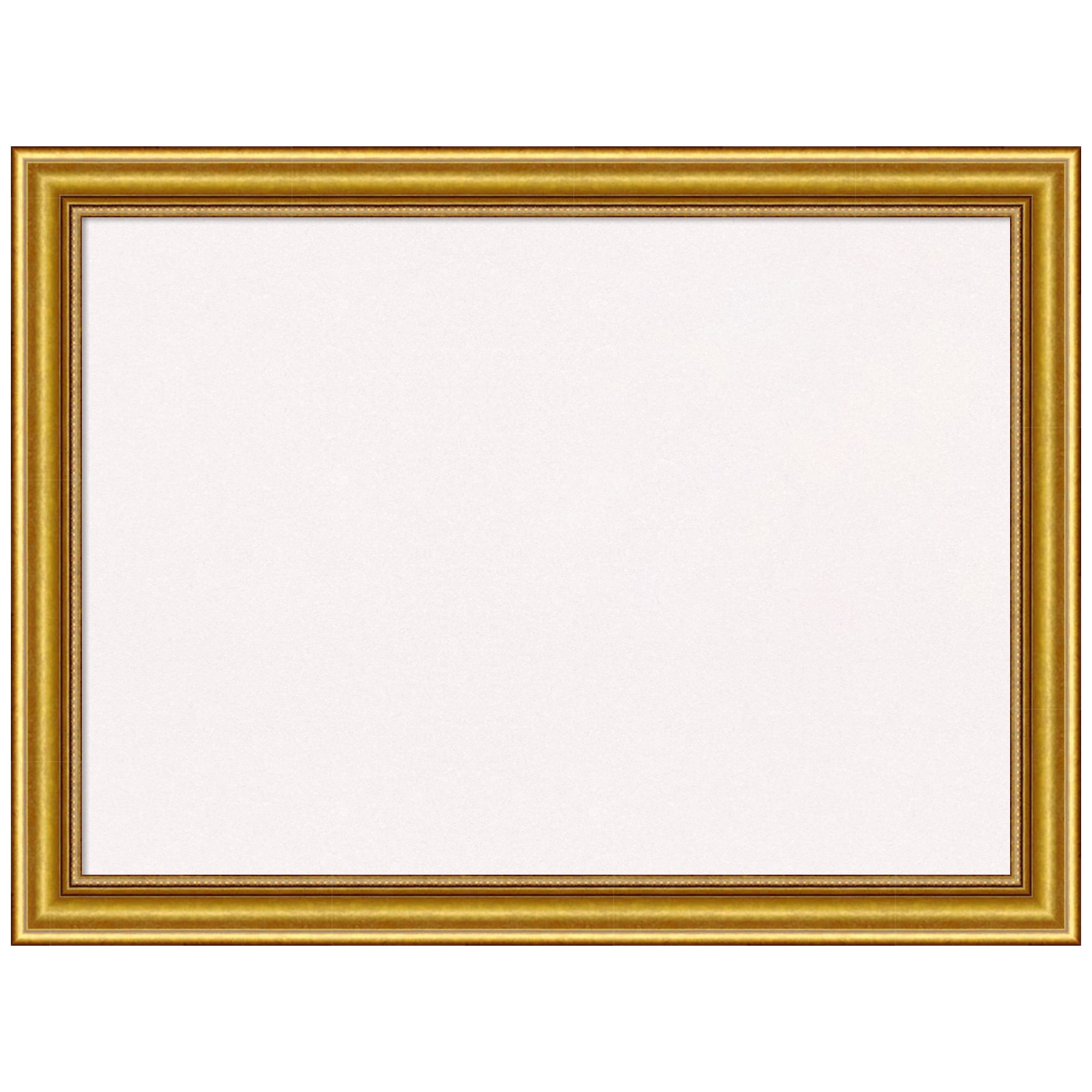 Amanti Art White Cork Board Wood Framed Townhouse Gold Bulletin Board 32 in. x 24 in.