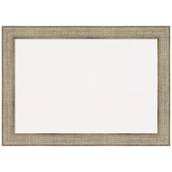 Amanti Art White Cork Board Wood Framed Trellis Silver Bulletin Board 42 in. x 30 in.