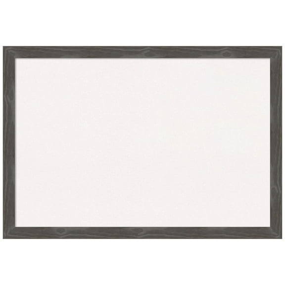 Amanti Art White Cork Board Wood Framed Woodridge Rustic Grey Bulletin Board 39 in. x 27 in.
