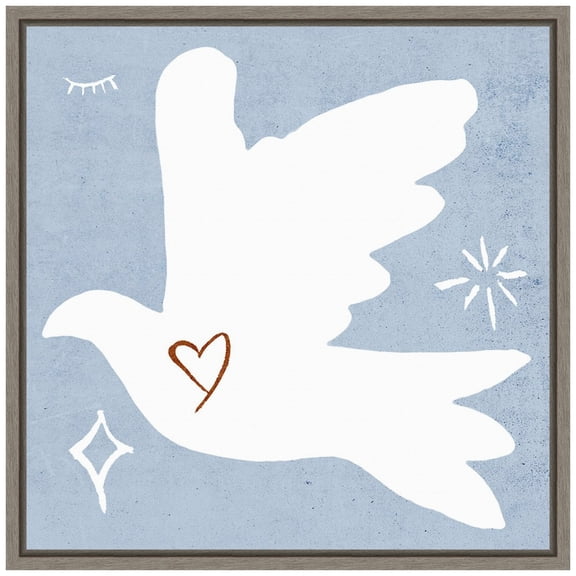Amanti Art White Dove I Framed Canvas Wall Art Print