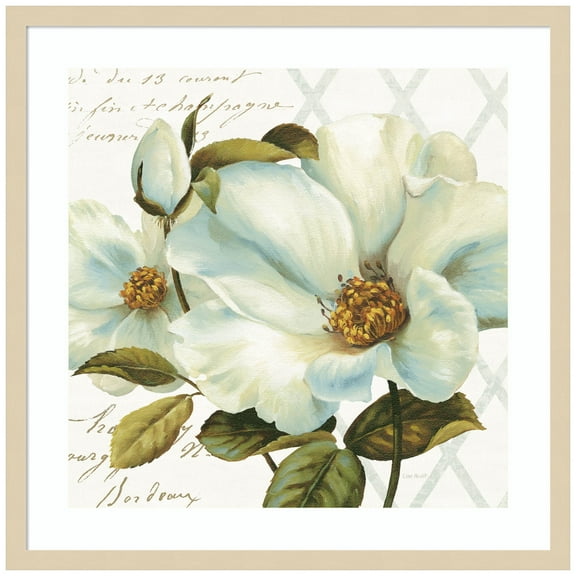 Amanti Art White Floral Bliss II Wood Framed Wall Art Print