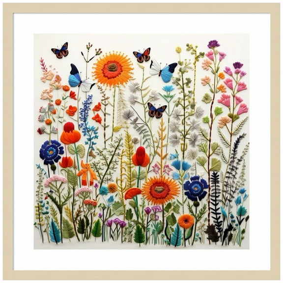 Amanti Art Wild Flower Patch I Wood Framed Wall Art Print