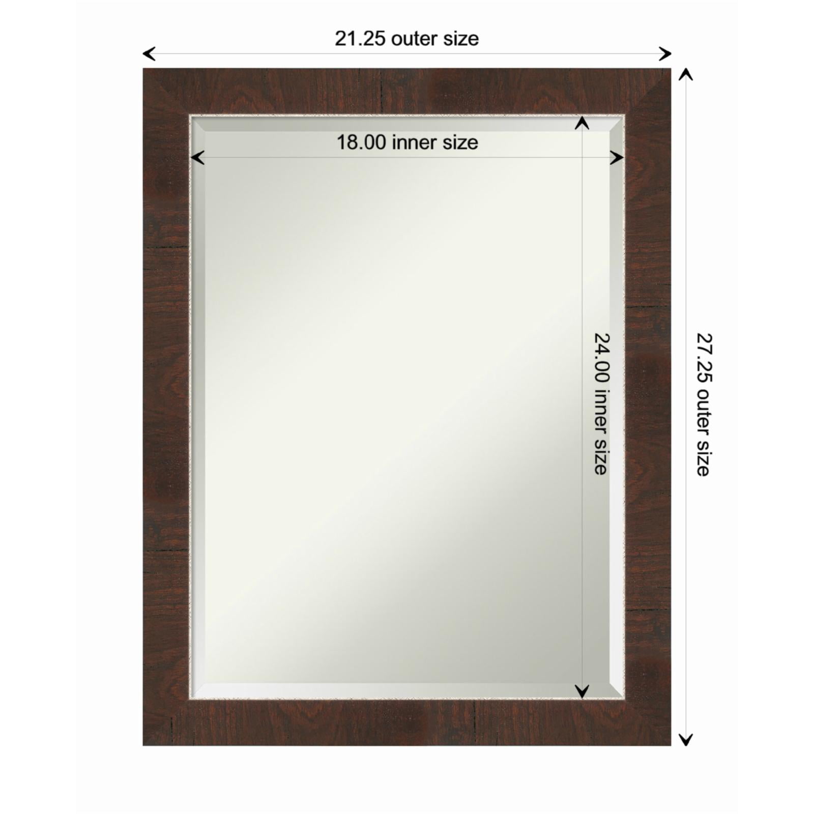 Wildwood Brown and Silver Wood Framed Rectangular Wall Mirror