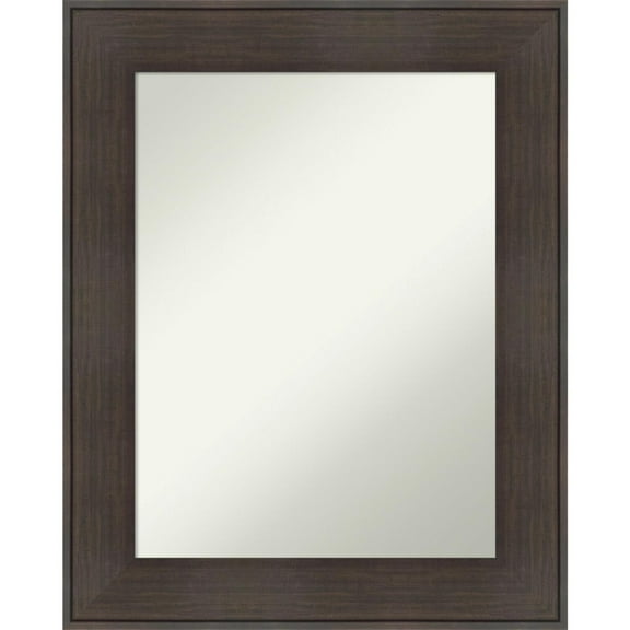 Amanti Art William Rustic Woodgrain Framed Non-Beveled Bathroom Vanity Wall Mirror - 24.25 x 30.25 in
