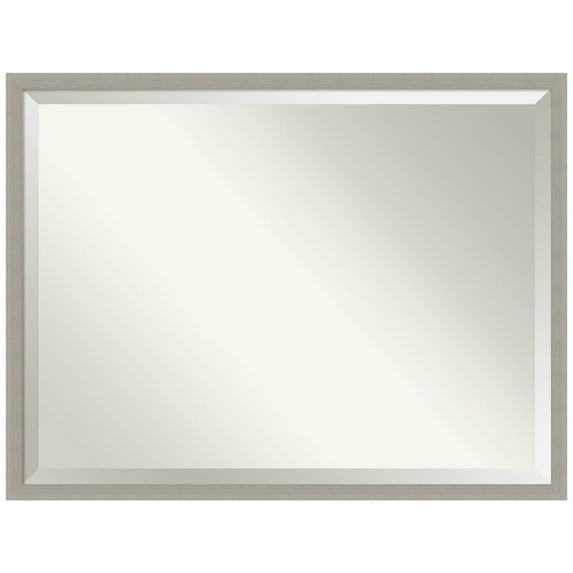 Amanti Art Woodgrain Stripe Beveled Wood Wall Mirror 32 x 42 in.