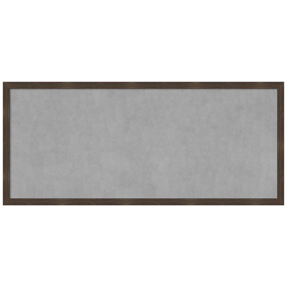 Amanti Art Woodgrain Stripe Chocolate Framed Magnetic Board 50 x 22 in.