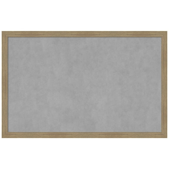 Amanti Art Woodgrain Stripe Mocha Framed Magnetic Board 34 x 22 in.