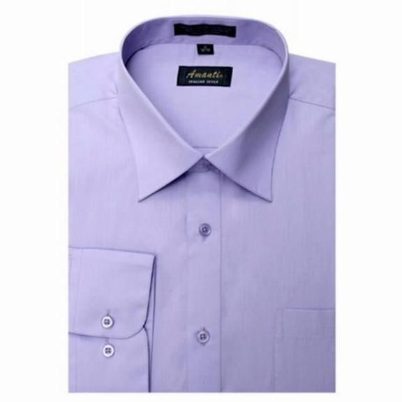 Amanti CL1006-15 1-2x32-33 Amanti Mens Wrinkle Free Lavender Dress Shirt - Lanvender-15 1-2 x 32-33