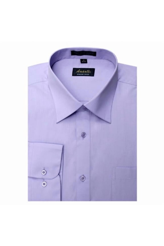 CL1006-20x36-37 Amanti Mens Wrinkle Free Lavender Dress Shirt - Lavender-20 x 36-37