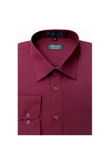 burgundy dress shirt walmart Men's Classic Fit Long Sleeve Wrinkle Resistant Button Down Premium Dress Shirt (Burgundy,L)