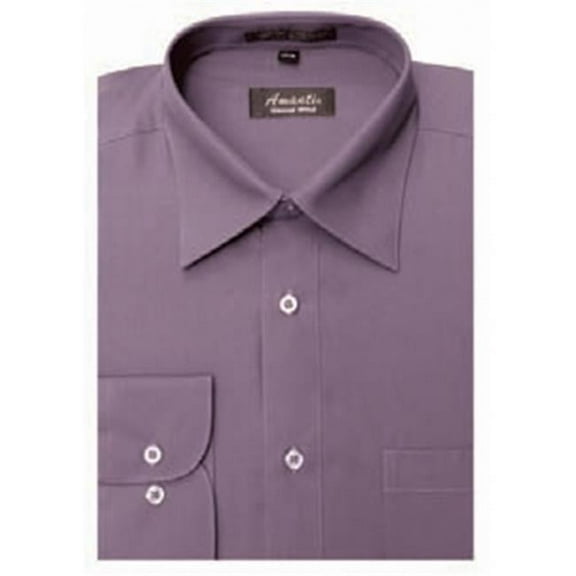 Amanti CL1012-19x36-37 Amanti Mens Wrinkle Free Violet Dress Shirt - Violet-19 x 36-37