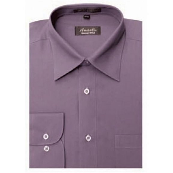 Amanti CL1012-20x36-37 Amanti Mens Wrinkle Free Violet Dress Shirt - Violet-20 x 36-37