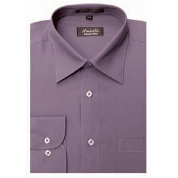 Amanti CL1012-22x36-37 Amanti Mens Wrinkle Free Violet Dress Shirt - Violet-22 x 36-37
