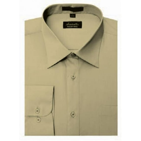 Amanti CL1022-20x36-37 Amanti Mens Wrinkle Free Tan Dress Shirt - Tan-20 x 36-37