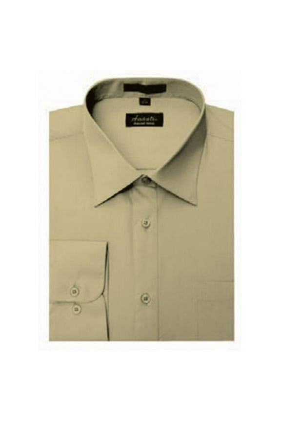 CL1022-22x34-35 Amanti Mens Wrinkle Free Tan Dress Shirt - Tan-22 x 34-35