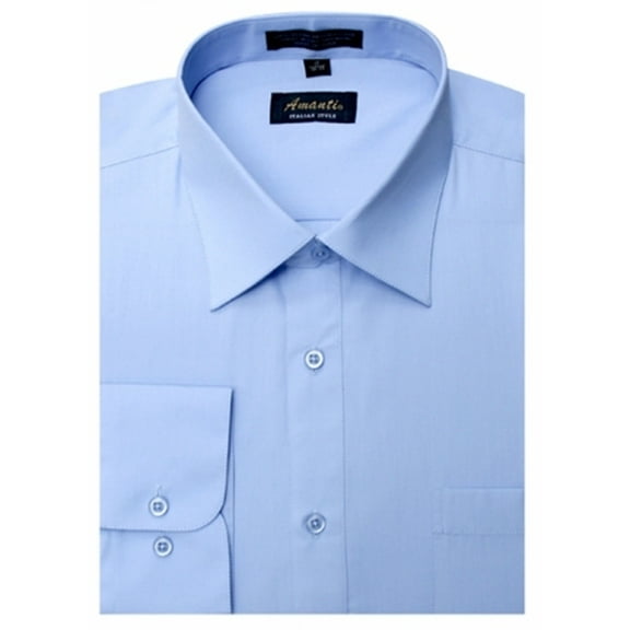 Amanti Men's Wrinkle Free Baby Blue Dress Shirt