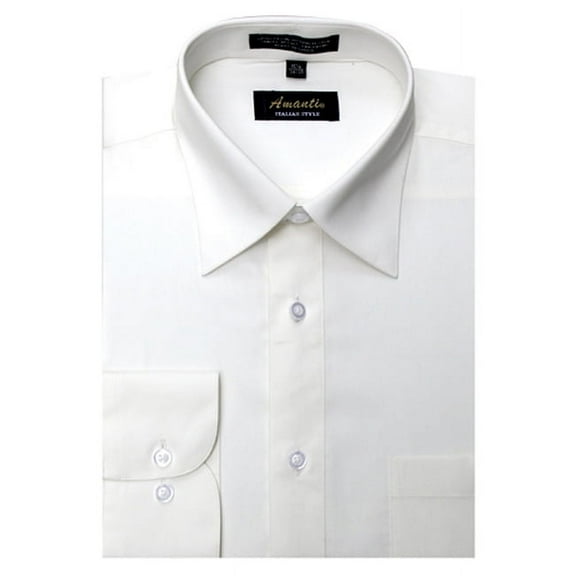 Amanti Men's Wrinkle Free White Dress Shirt