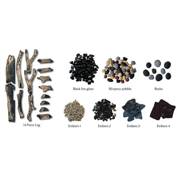 Amantii 14-Piece Log Set with Designer Media Kit - DESIGN-MEDIA-14PCE