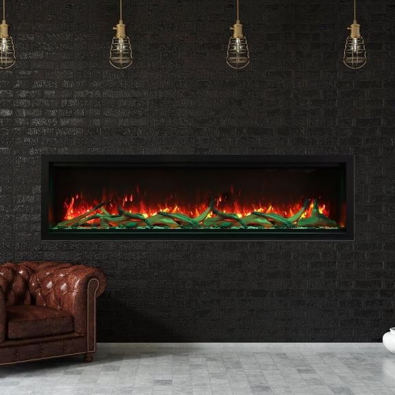 Smart 74" Extra Tall Clean face Electric Built-in with black steel surround