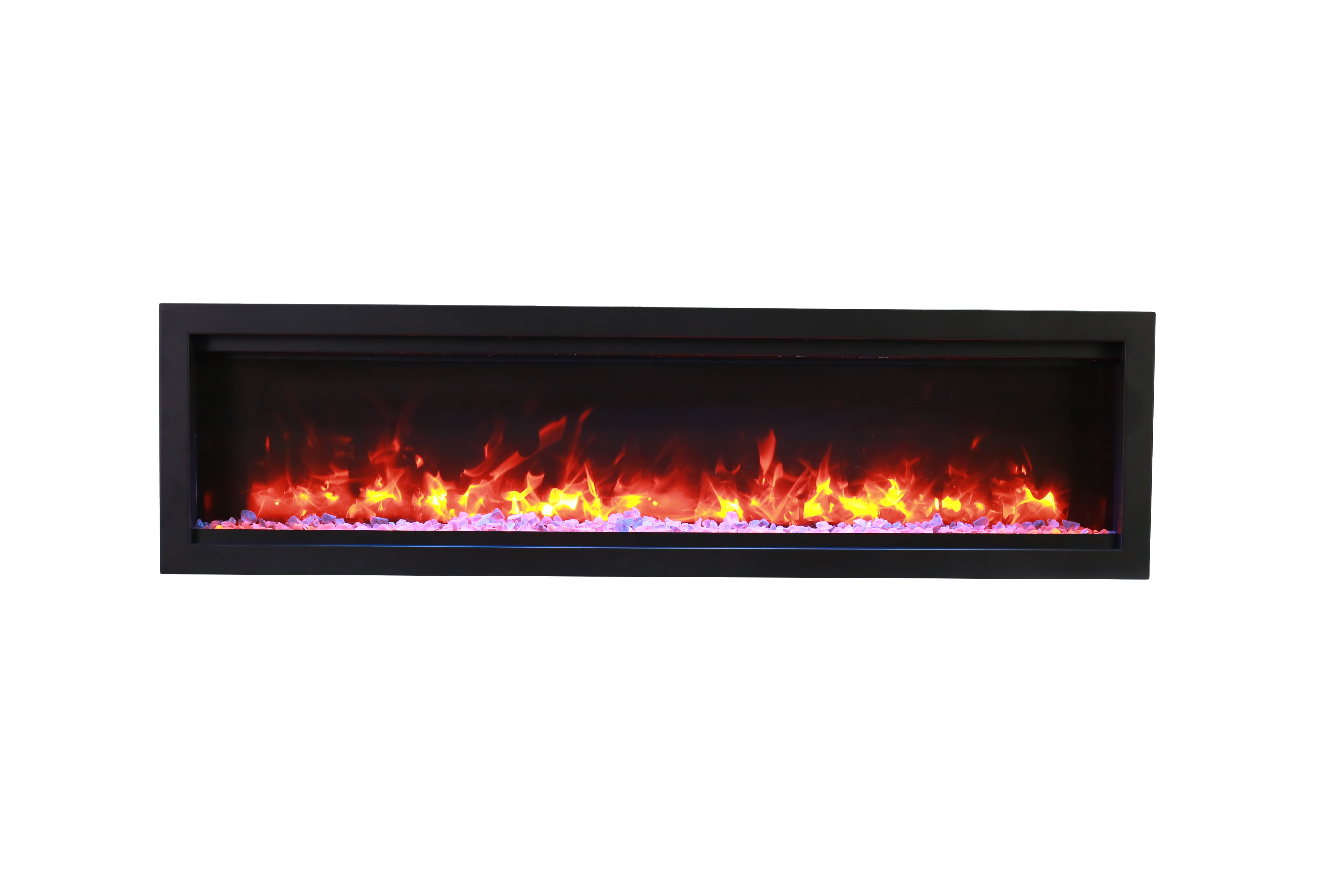 Symmetry 42" Black Electric Wall Mounted Fireplace with Adjustable Flames