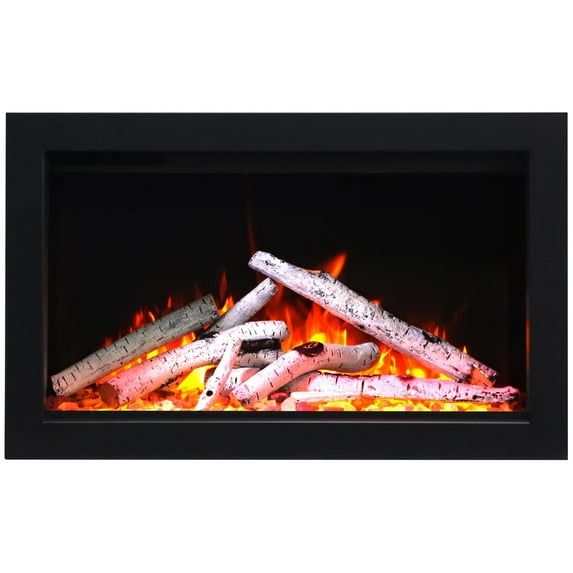 Smart 30” Fireplace – includes a steel trim, glass inlay, 10 piece log set with remote and cord
