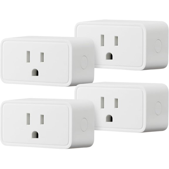 Amaon Smart Plug, Works with Alexa Only, 2.4 GH Wi-Fi, No Hub Required, 4-Pack, White