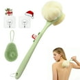 thumbnail image 1 of Amaopus 2 Pcs Back Scrubber for Shower, 15" Loofah with Handle, Back Shower Brush with Bristles and Loofah, Dry Brushing Body Brush for Cleanse Back and Hard to Reach Areas with Curved Long Handle, 1 of 7