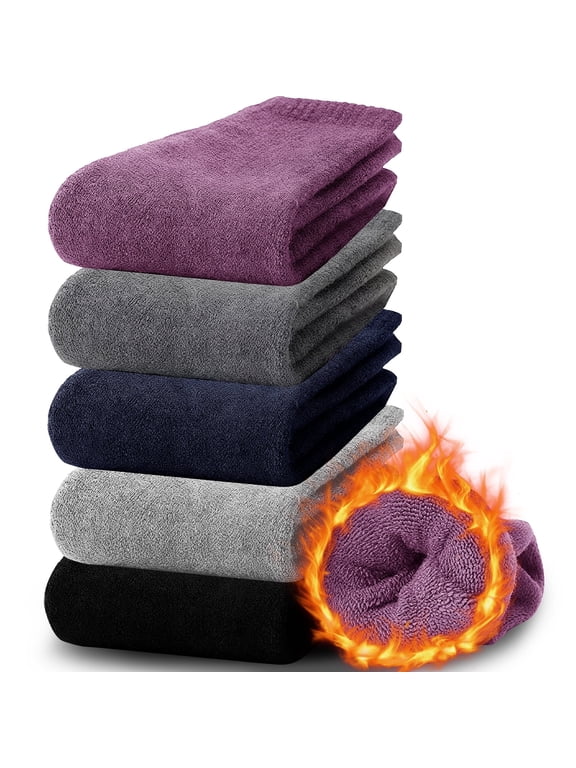 5 Pairs Merino Wool Socks, Hiking Thermal Warm Winter Thick Boot Cozy Crew Comfy Work Socks for Women Men