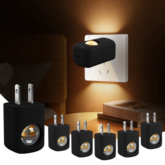 Amaopus 6 Pack LED Night Light Plug Into Wall, Soft White, Dusk to Dawn Sensor, Dimmable Night Lights for Kitchen, Hallway, Bedroom, Stairs, Non-Dimmable