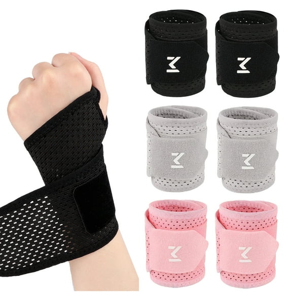 Amaopus 6 Pcs Wrist Brace for Carpal Tunnel, Ultra-Thin Mesh, Adjustable Wrist Support for Men & Women, Left and Right Hand