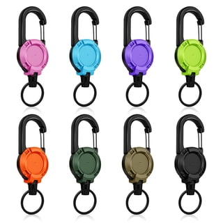 Amaopus 8 Pack Retractable Keychain, Heavy Duty Carabiner Badge Holder, 23 Inch Stainless Steel Cord ID Keychain Holder for Men Women Outdoor Daily Use